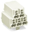 Power supply connector without push-buttons with snap-in mounting feet white