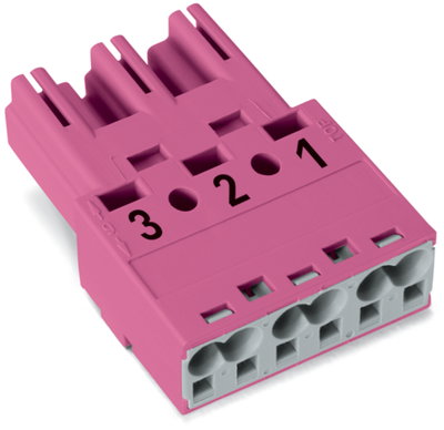 Plug 3-pole Cod. B pink