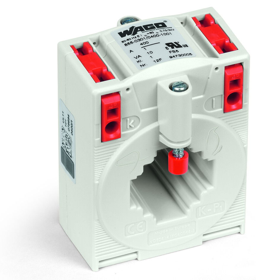 Plug-in current transformer Primary rated current: 400 A Secondary rated current: 1 A