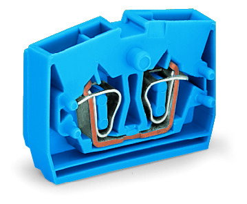 2-conductor center terminal block without push-buttons suitable for Ex i applications blue