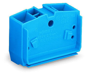 4-conductor center terminal block without push-buttons suitable for Ex i applications blue