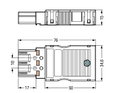 Plug with strain relief housing 3-pole white
