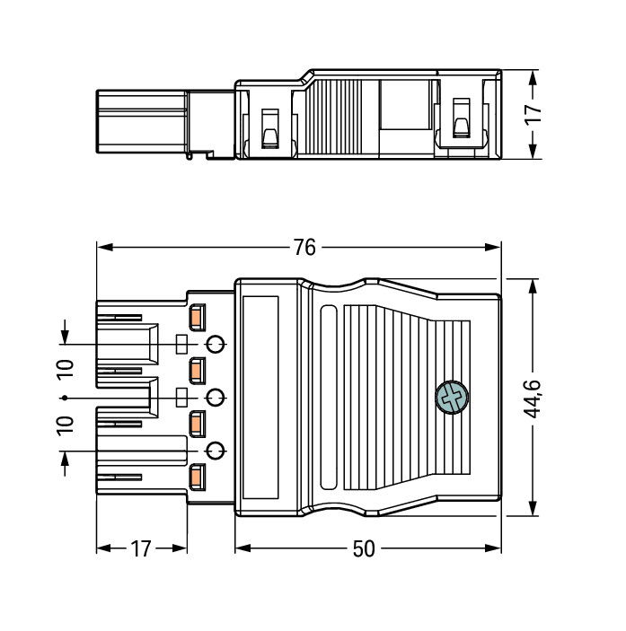 Plug with strain relief housing 4-pole black – Image 2 of 3