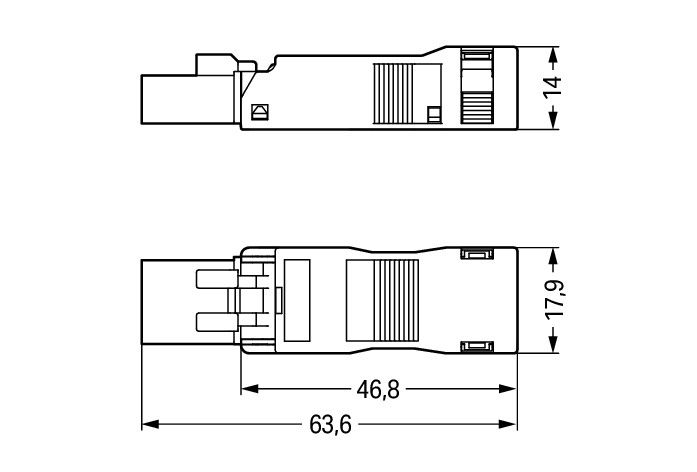 Plug with strain relief housing 3-pole white – Image 2 of 3