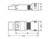 Plug with strain relief housing 4-pole white
