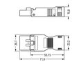 Plug with strain relief housing 5-pole black