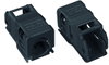 Strain relief housing 2-pole with locking clip black