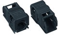Strain relief housing 2-pole with locking clip black