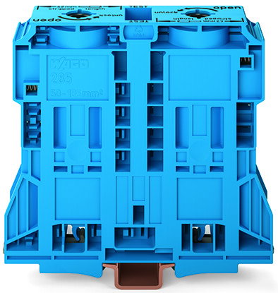 2-conductor through terminal block 185 mm² lateral marker slots blue