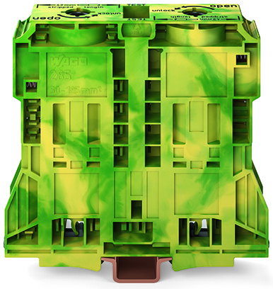 2-conductor ground terminal block 120 mm² lateral marker slots green-yellow