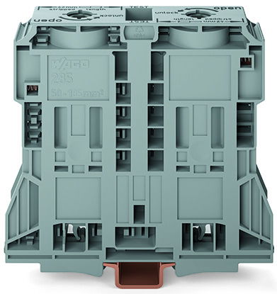2-conductor through terminal block 185 mm² lateral marker slots gray
