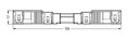 Plug with strain relief housing 4-pole white
