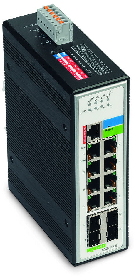 Industrial Managed Switch 8 Ports 1000Base-T 4-Slot 1000BASE-SX/LX black metallic