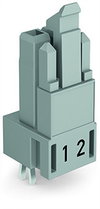 Socket for PCBs straight 2-pole gray