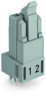 Socket for PCBs straight 2-pole gray