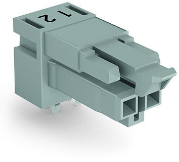 Socket for PCBs angled 2-pole gray