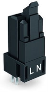 Socket for PCBs straight 2-pole black