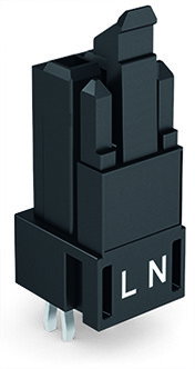 Socket for PCBs straight 2-pole black