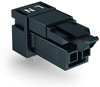 Socket for PCBs angled 2-pole black