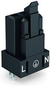 Socket for PCBs straight 3-pole black