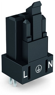 Socket for PCBs straight 3-pole black