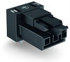 Socket for PCBs angled 3-pole black