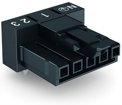 Socket for PCBs angled 5-pole black