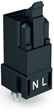 Plug for PCBs straight 2-pole black