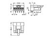 Socket for PCBs angled 5-pole black