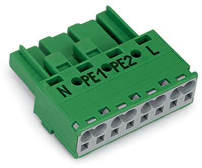 Socket 4-pole Cod. Q green