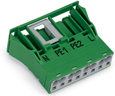 Snap-in socket 4-pole Cod. Q green