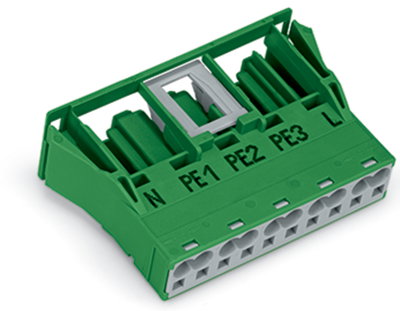 Snap-in socket 5-pole Cod. Q green