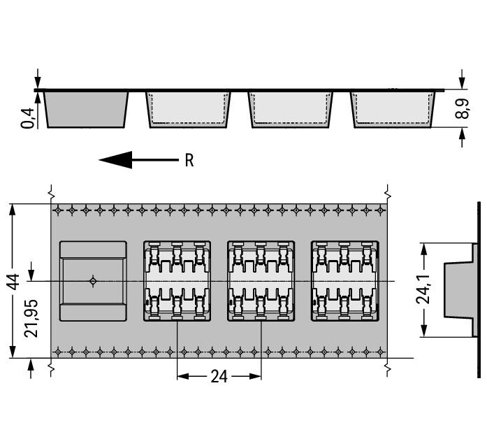Through-Board SMD PCB Terminal Block 0.75 mm² Pin spacing 6.5 mm white – Image 3 of 3
