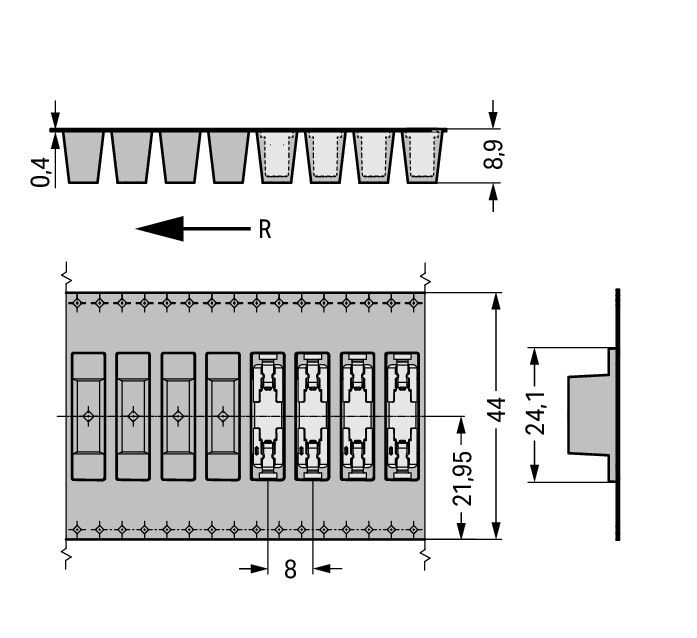 Through-Board SMD PCB Terminal Block 0.75 mm² Pin spacing 6.5 mm white – Image 2 of 3
