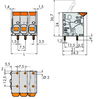 PCB terminal block lever 6 mm² red