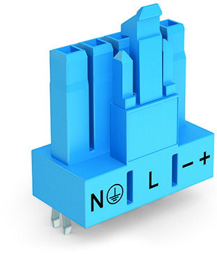 Socket for PCBs straight 5-pole blue