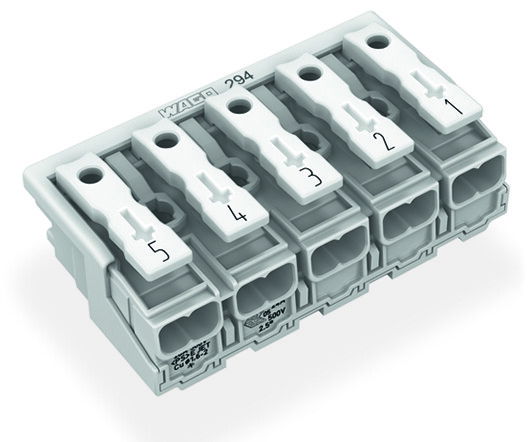 Lighting connector push-button, external without ground contact white