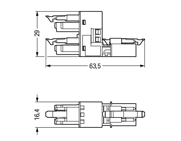 H-distribution connector 3-pole Cod. A black – Image 2 of 2