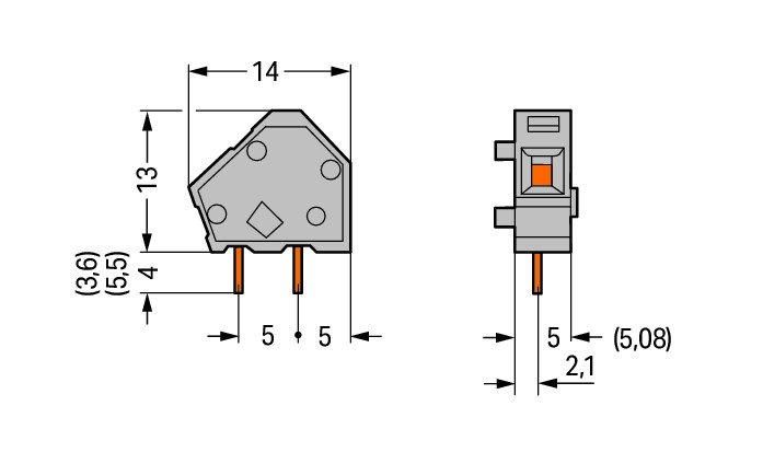 Stackable PCB terminal block 2.5 mm² Pin spacing 5/5.08 mm gray – Image 2 of 2