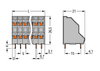 Double-deck PCB terminal block 2.5 mm² Pin spacing 5 mm gray