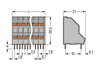 Double-deck PCB terminal block 2.5 mm² Pin spacing 5 mm gray