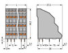 Quadruple-deck PCB terminal block 2.5 mm² Pin spacing 5 mm gray
