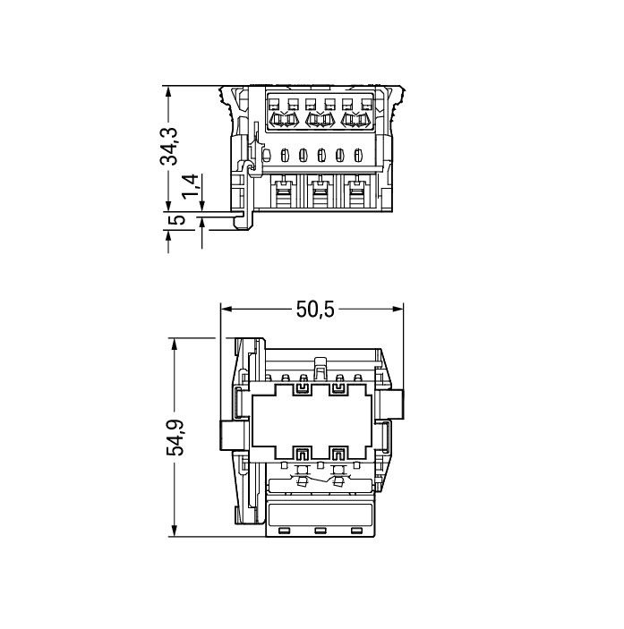 Linect® T-connector 3-pole 1 input white – Image 2 of 2
