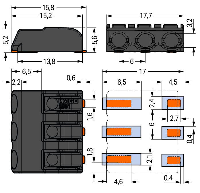 SMD PCB terminal block push-button 1.5 mm² black – Image 2 of 3