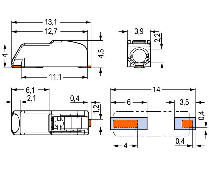 SMD PCB terminal block push-button 0.75 mm² white – Image 2 of 3