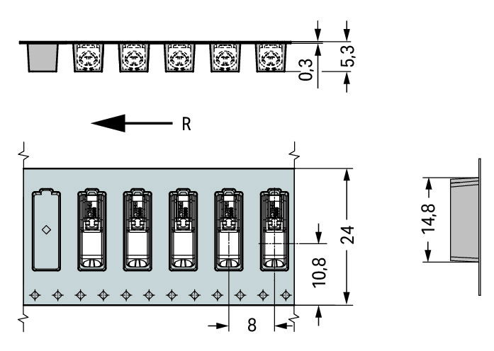 SMD PCB terminal block push-button 0.75 mm² white – Image 3 of 3