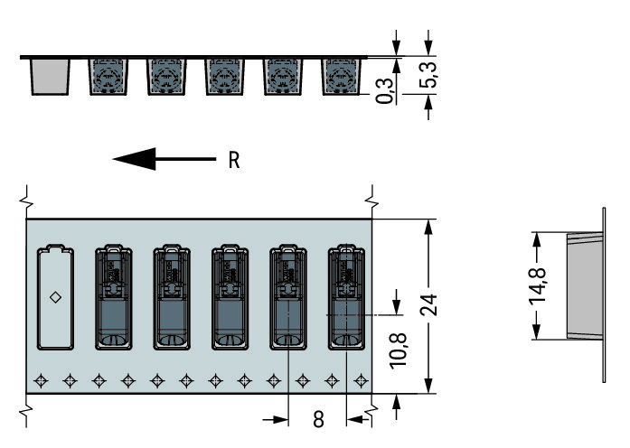 SMD PCB terminal block push-button 0.75 mm² black – Image 3 of 3