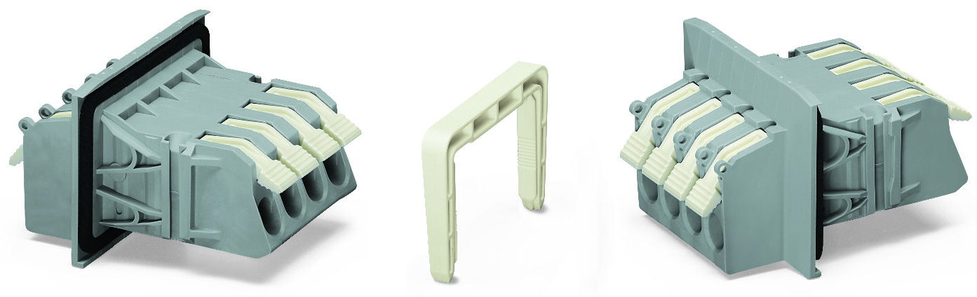 Feedthrough terminal block lever Plate thickness: 3 mm gray