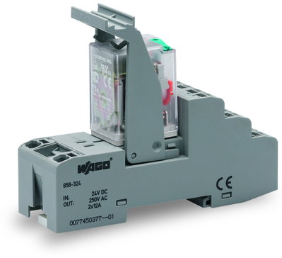 Relay module Nominal input voltage: 24 VDC 2 changeover contacts