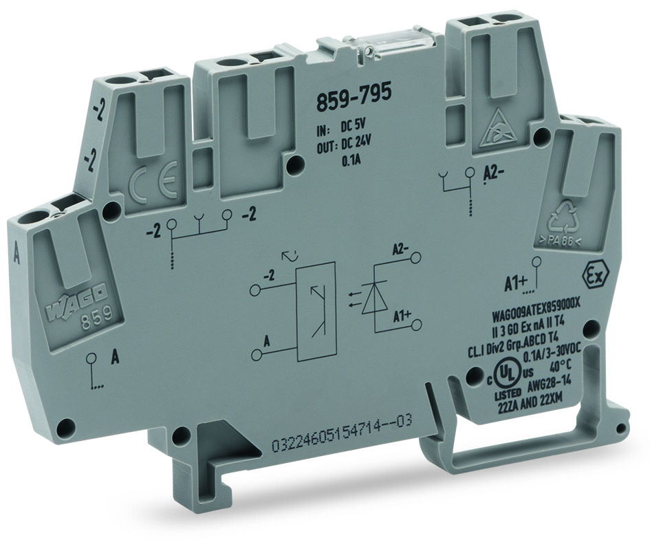 Optocoupler module Nominal input voltage: 5 VDC Output voltage range: 3 … 30 VDC gray